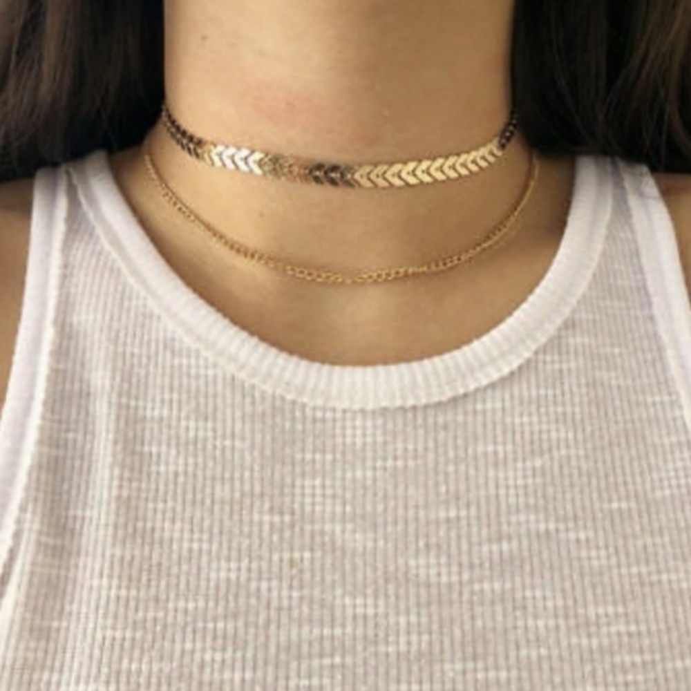 Bohemian Style 🐘 Dbl Strand Gold Glamour Necklace